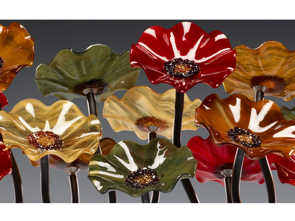 9 flower Breckenridge  Handmade Glass Flowers – Glass Flowers by