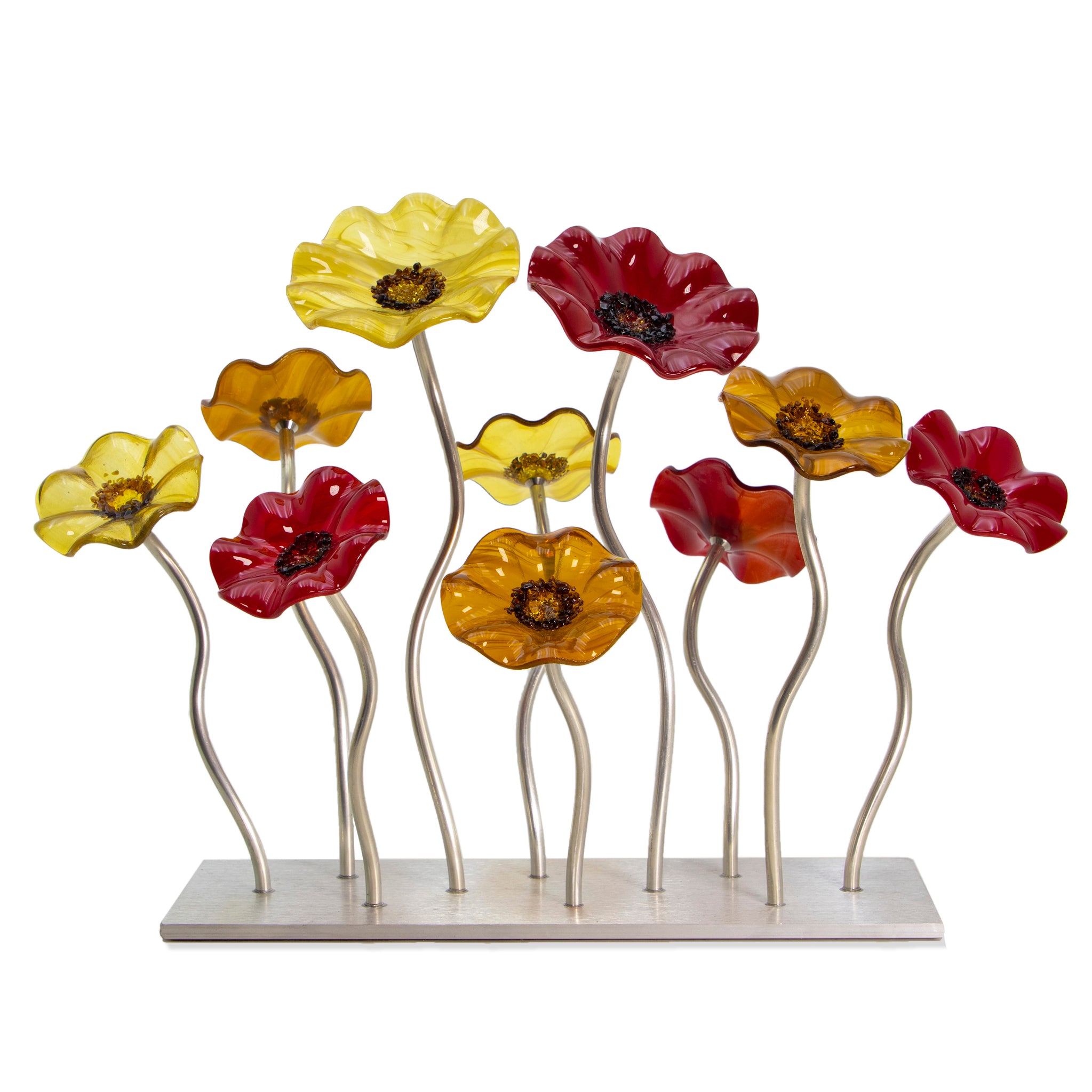 Glass Flower Garden of 10 Handmade Glass by Scott Johnson Glass
