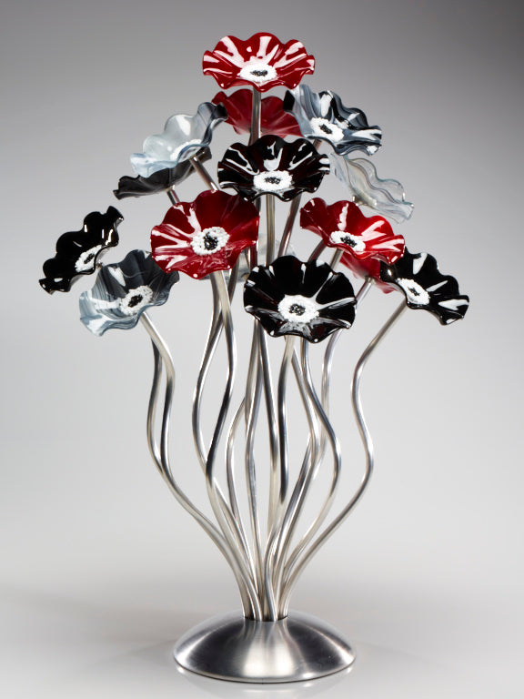 15 flower tree Black Cherry - Glass Flowers by Scott Johnson