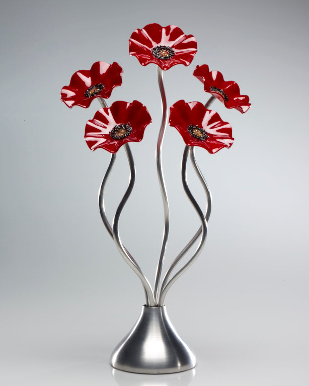 5 Flower All Red - Glass Flowers by Scott Johnson
