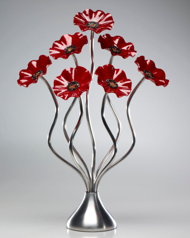 7 Flower All Red - Glass Flowers by Scott Johnson