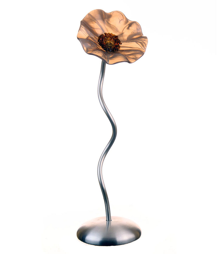 Single Stem - Smoke BC - Glass Flowers by Scott Johnson