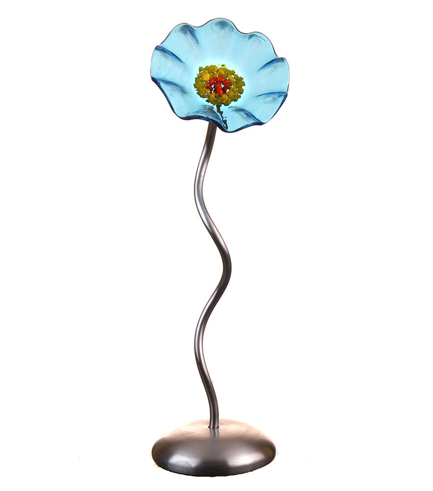 Single Stem - Trans Turquoise - Glass Flowers by Scott Johnson