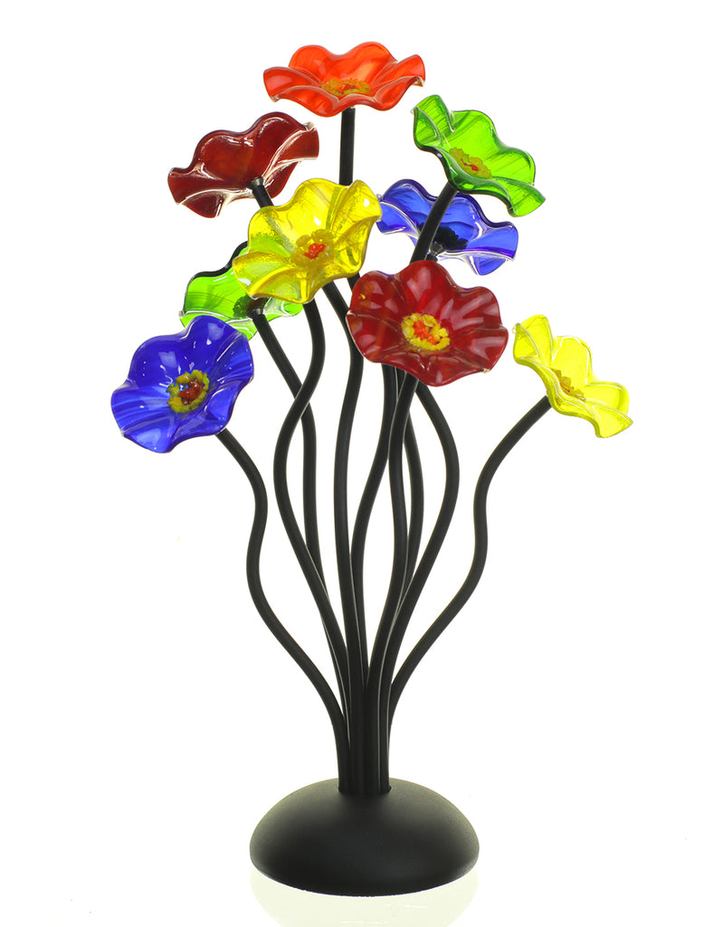9 flower Rainbow - Glass Flowers by Scott Johnson