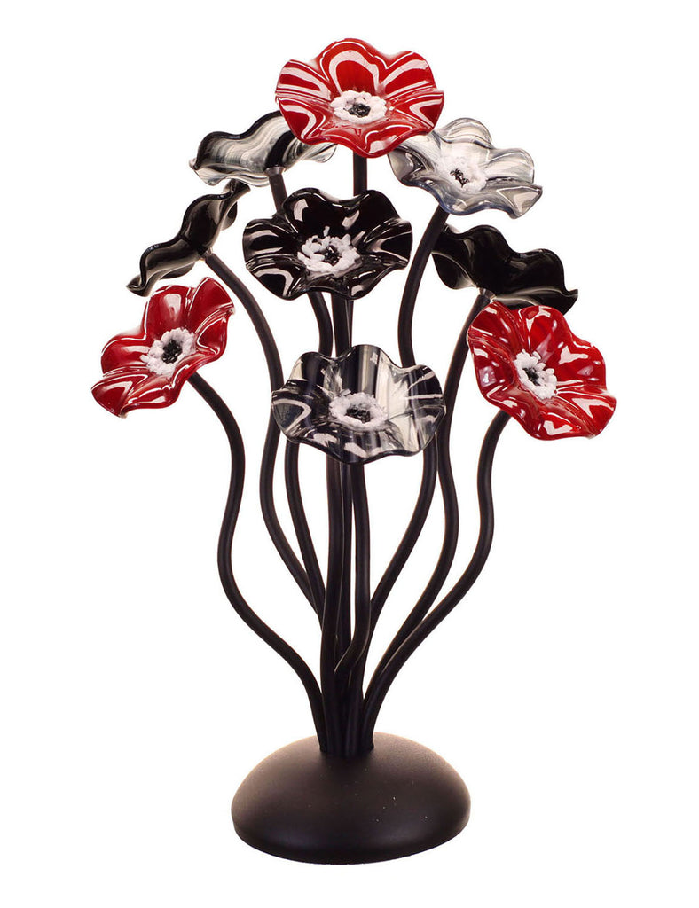 9 flower Black Cherry - Glass Flowers by Scott Johnson